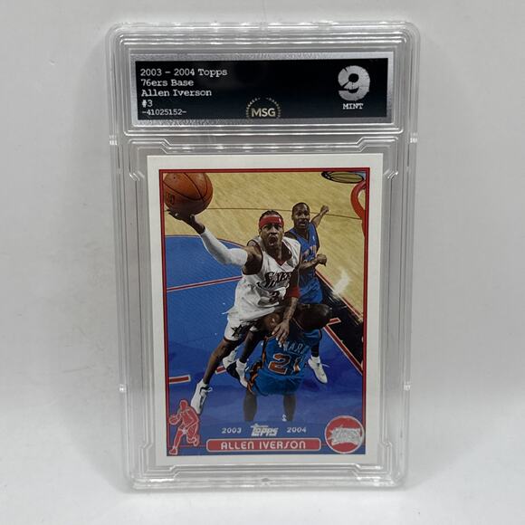 2003-04 Topps Philadelphia 76ers Basketball Card #3 Allen Iverson Graded 9 NBA - Picture 1 of 2